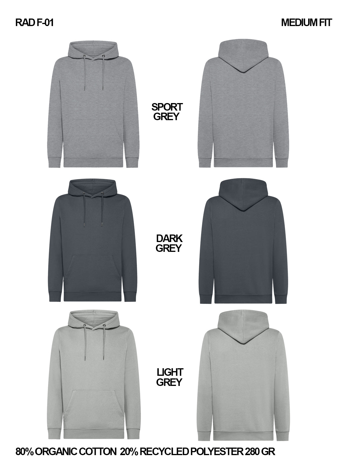 RAD F-01 / Felpa 280 gr Organic Cotton / Unisex 🎨