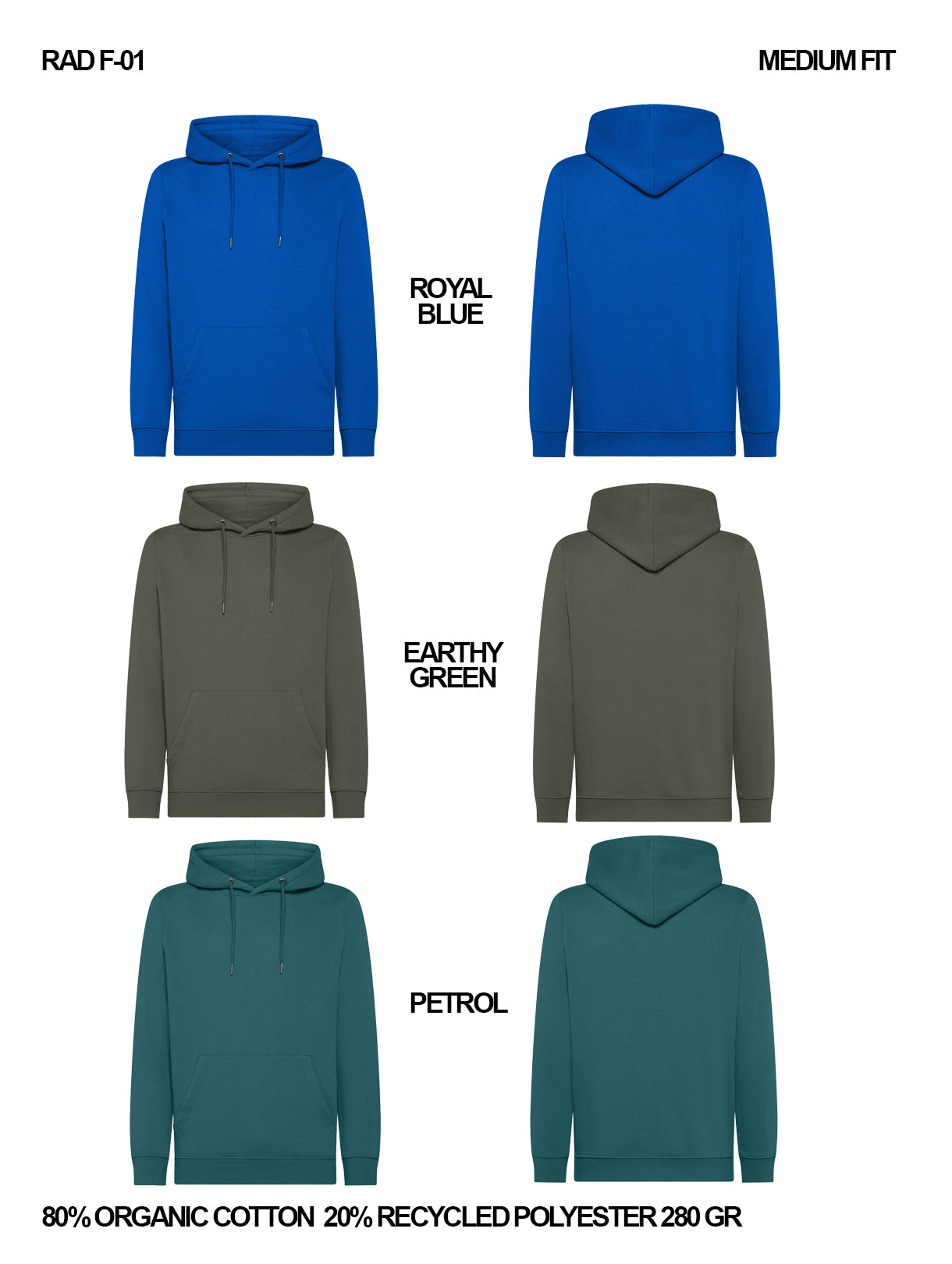 RAD F-01 / Felpa 280 gr Organic Cotton / Unisex 🎨