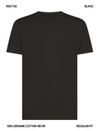 RAD T02 180gr black rad quality merch merchandise organic cotton