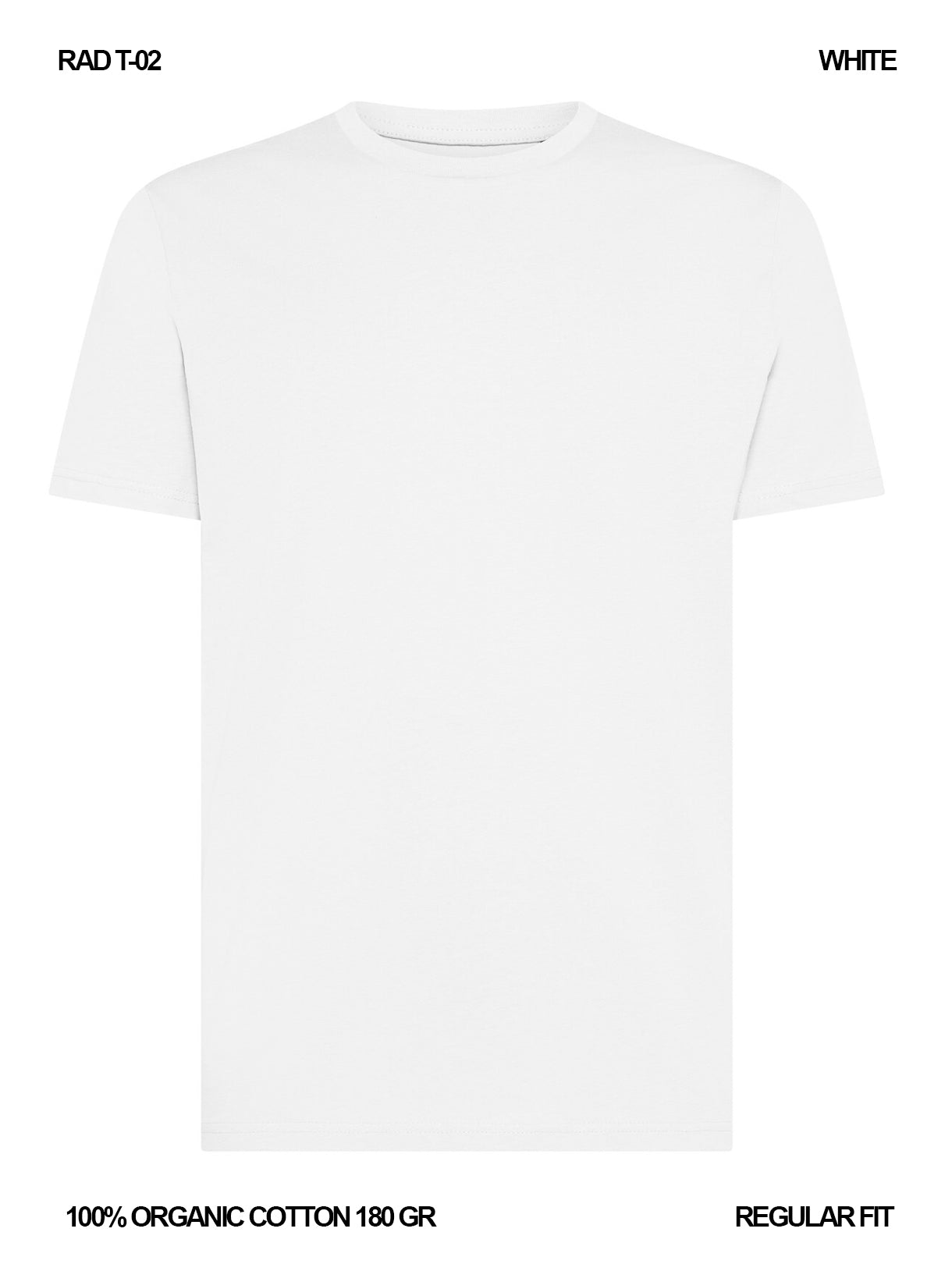 RAD T02 180gr black rad quality merch merchandise organic cotton