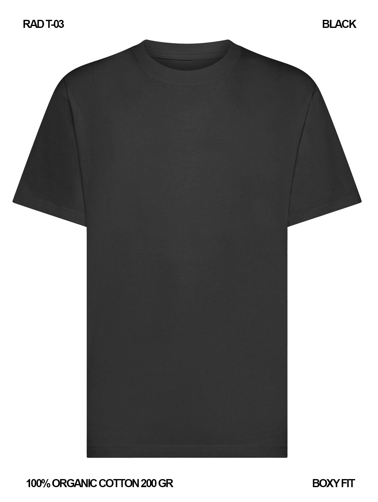 RAD T-03 / Boxy T-shirt 200 gr Organic Cotton / Unisex 🎨