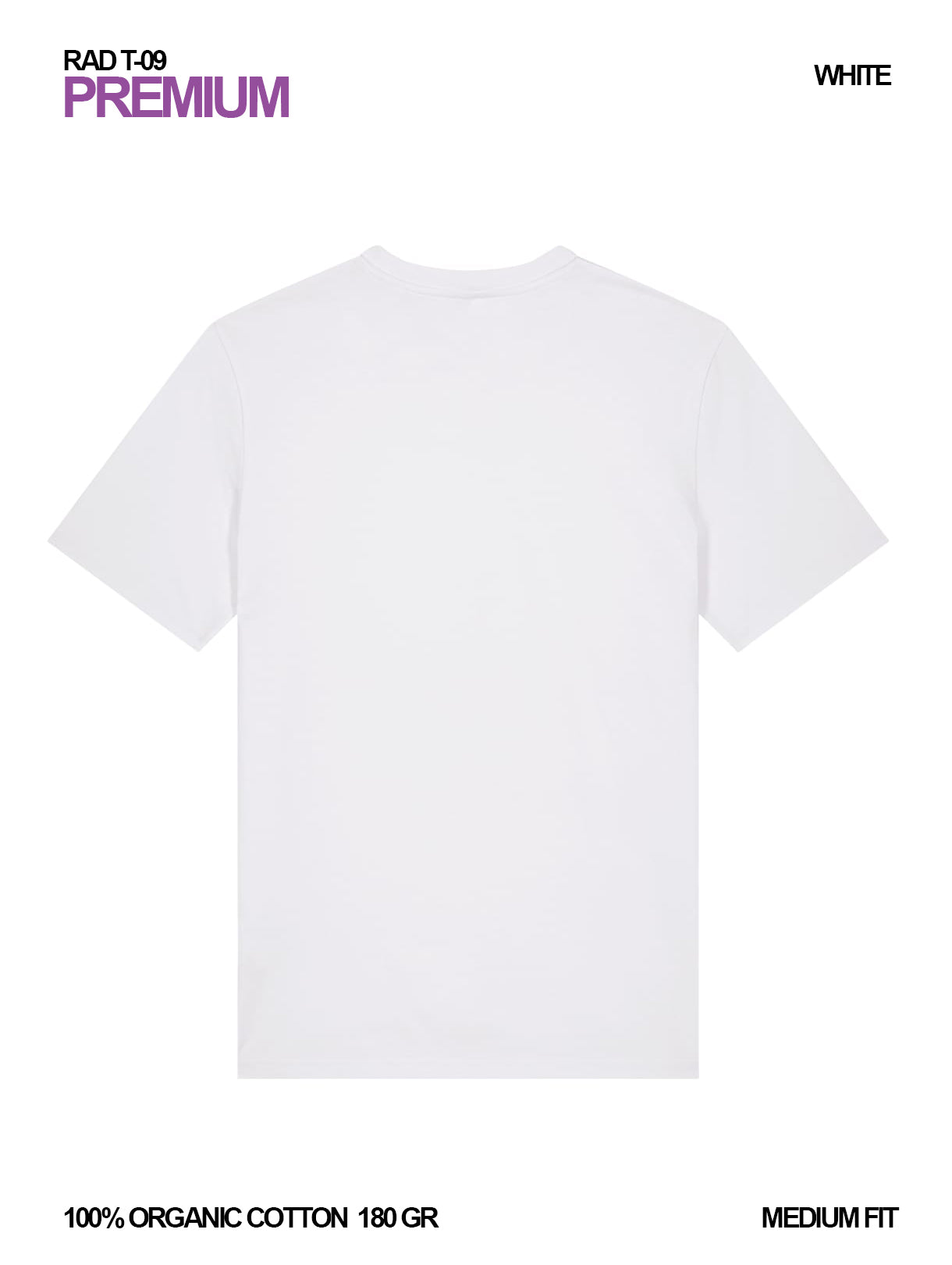 RAD T-09 / Premium Regular T-shirt 180 gr Organic Cotton / Unisex 🎨