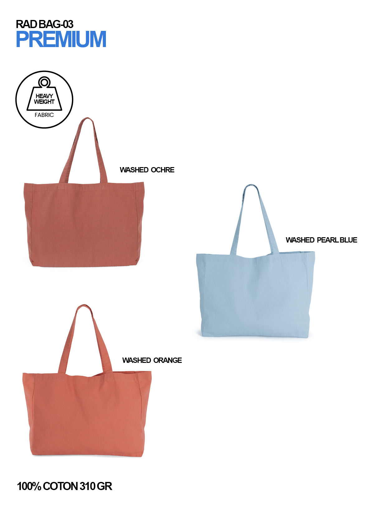 RAD BAG-03 / Tote - Shopping Bag Grande - Formato Premium 310 gr Cotone 🎨