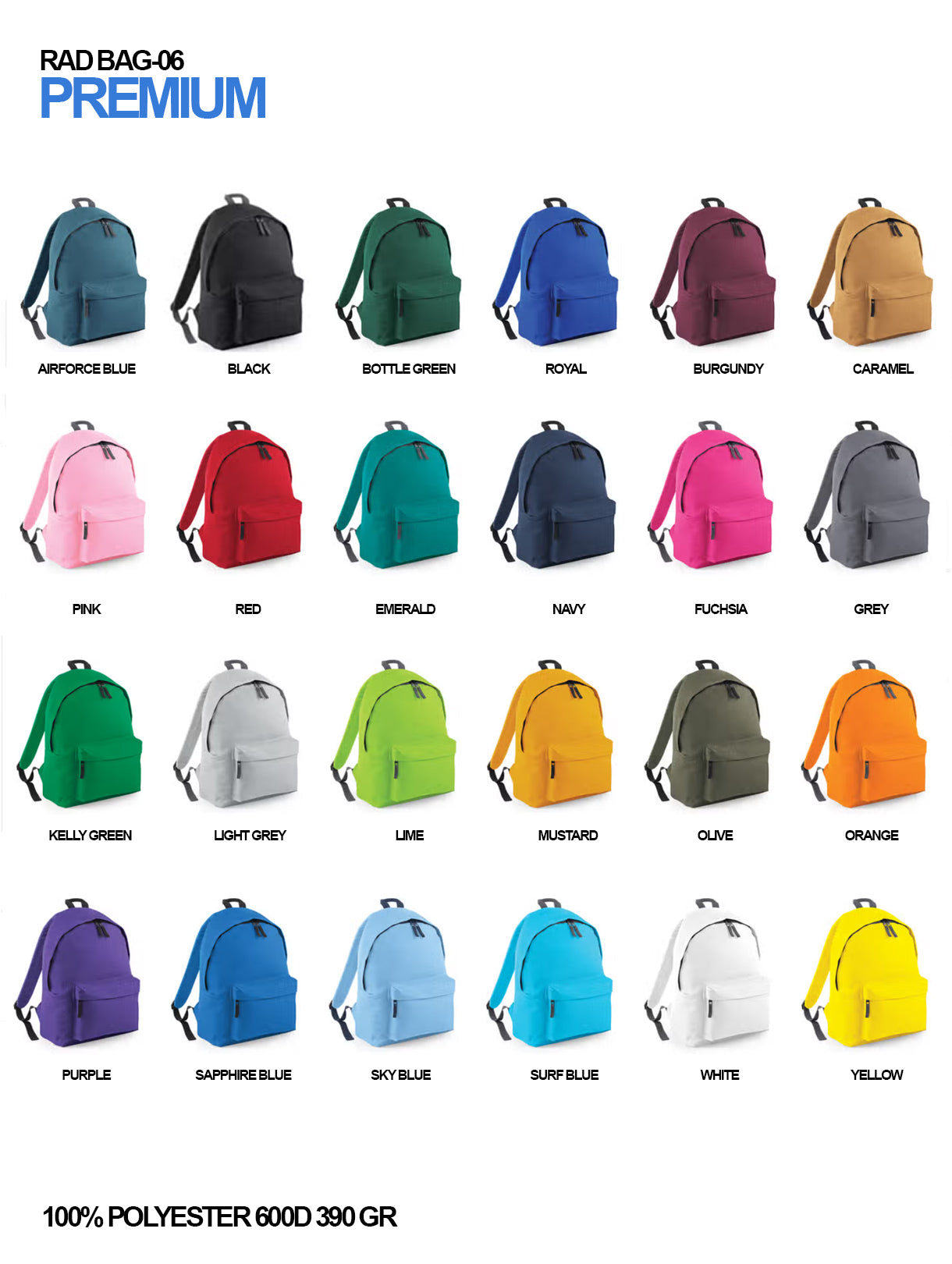 RAD BAG-06 / Zaino Premium 390 GR 🎨