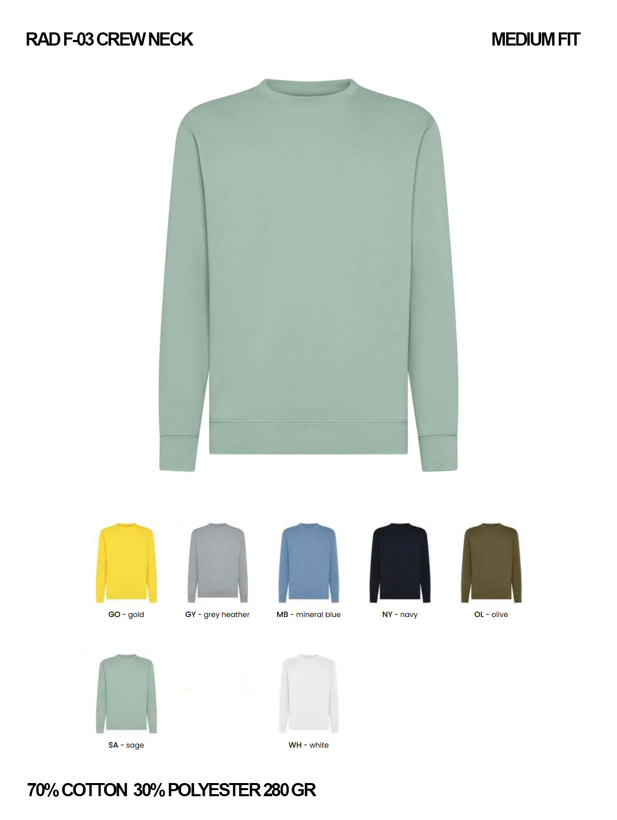 RAD F-03 / Felpa Girocollo 280 gr  / Unisex 🎨