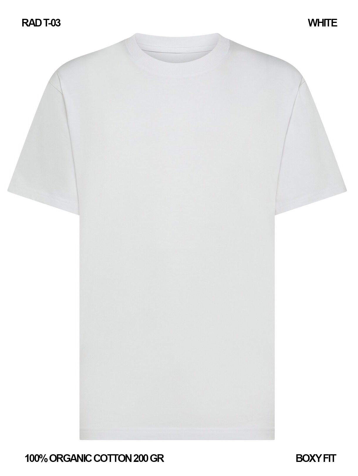 RAD T-03 / Boxy T-shirt 200 gr Organic Cotton / Unisex 🎨