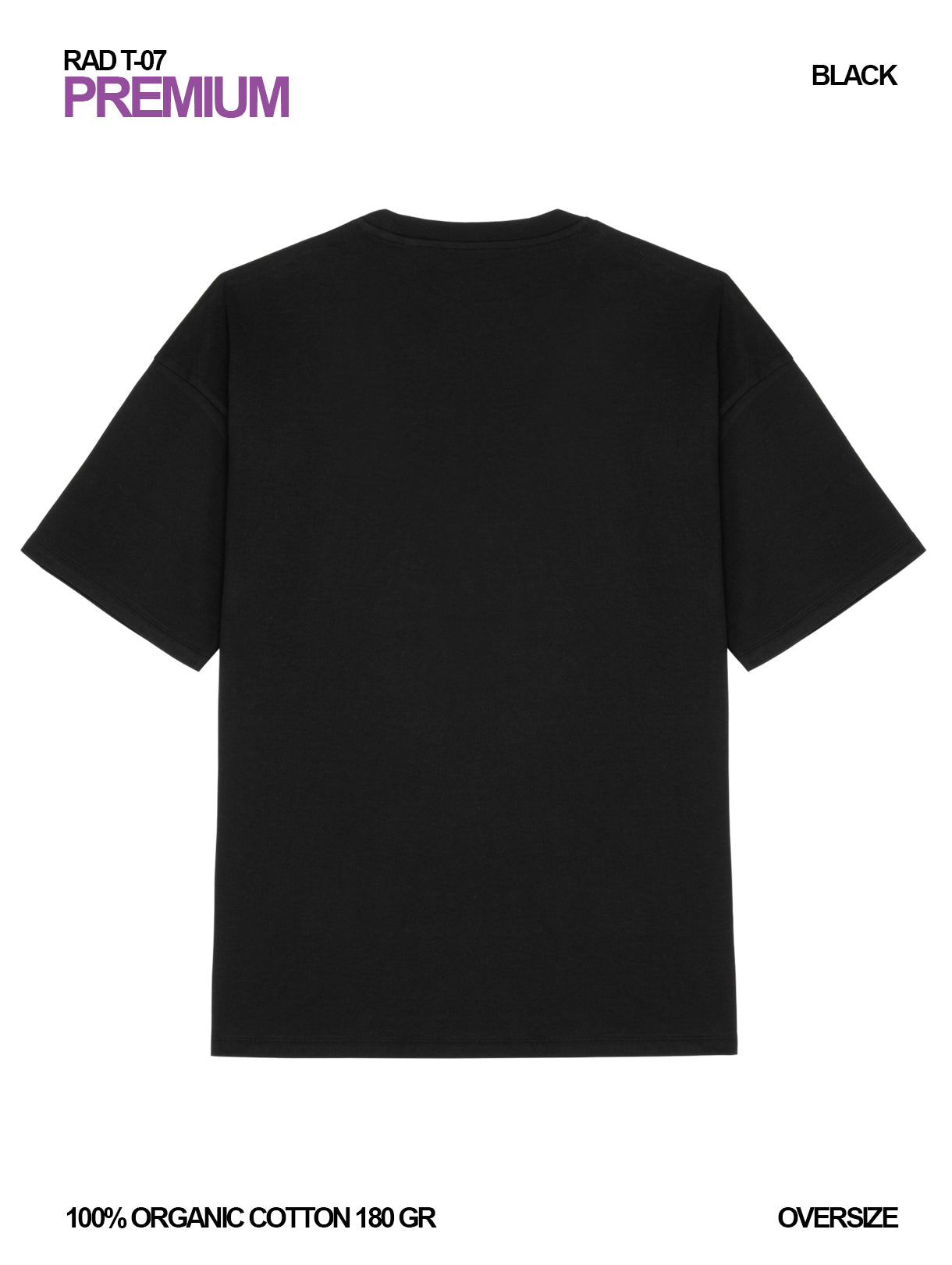 RAD T-07 / Premium Oversize T-shirt 180 gr Organic Cotton / Unisex 🎨