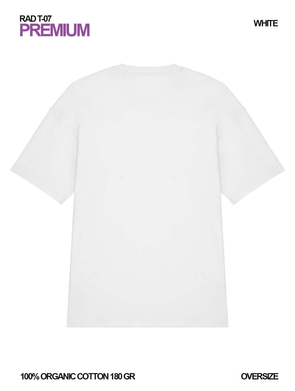 RAD T-07 / Premium Oversize T-shirt 180 gr Organic Cotton / Unisex 🎨