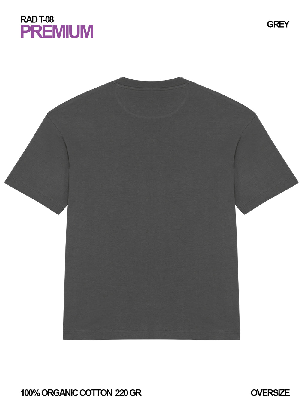 RAD T-08 / Premium Oversize T-shirt 220 gr Organic Cotton / Unisex 🎨