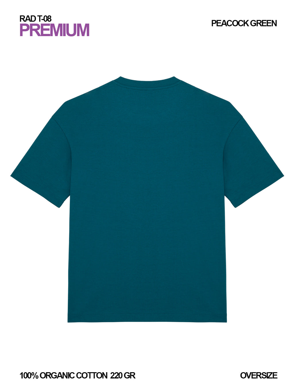 RAD T-08 / Premium Oversize T-shirt 220 gr Organic Cotton / Unisex 🎨