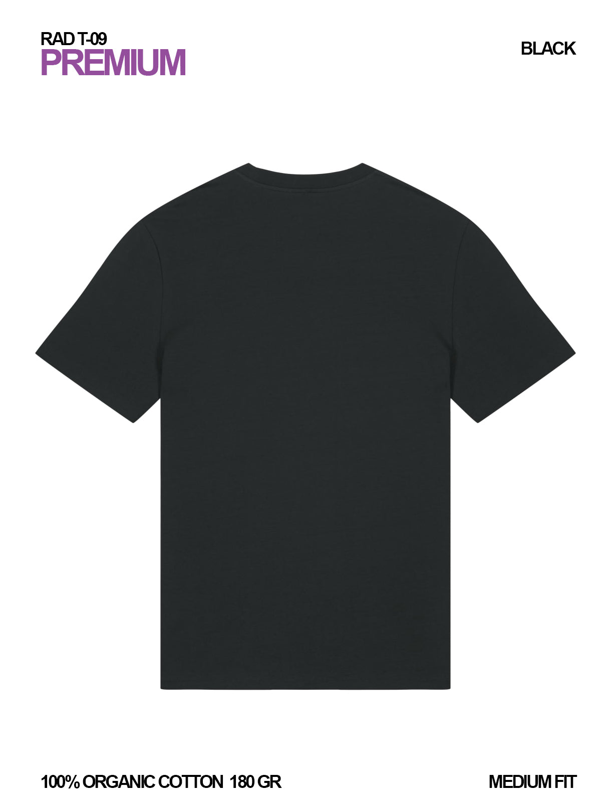 RAD T-09 / Premium Regular T-shirt 180 gr Organic Cotton / Unisex 🎨