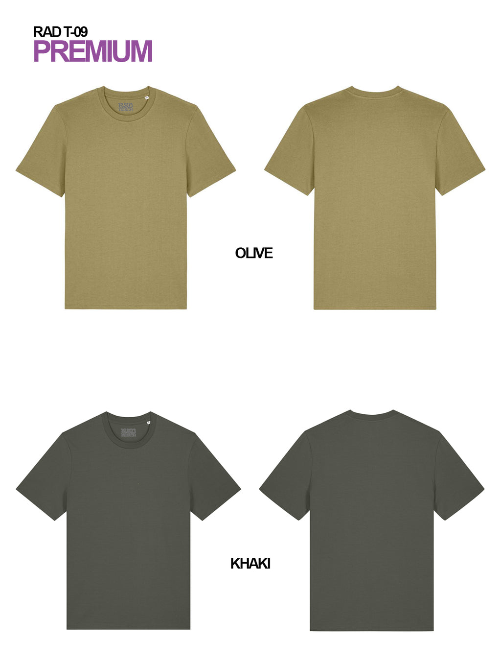 RAD T-09 / Premium Regular T-shirt 180 gr Organic Cotton / Unisex 🎨