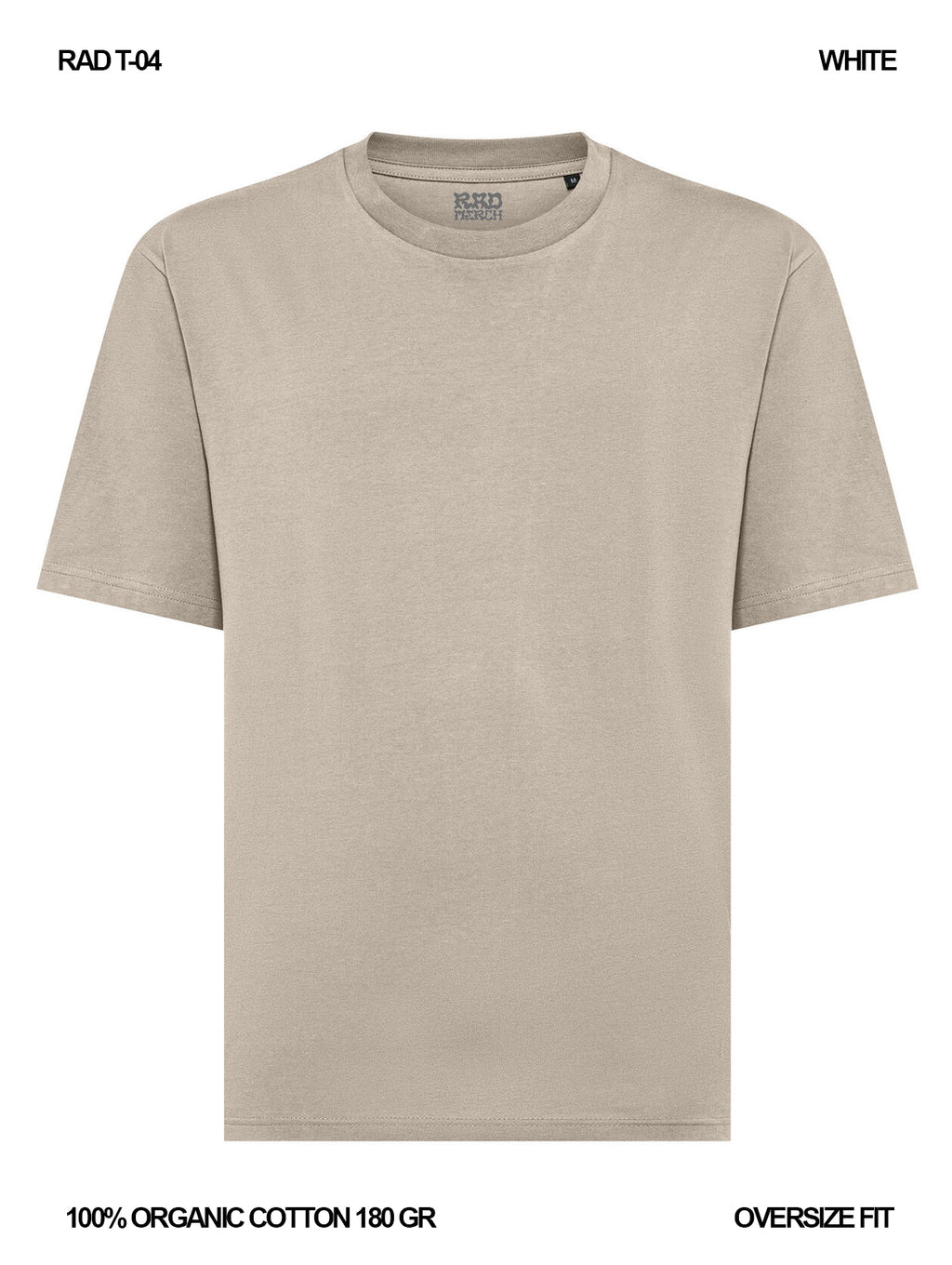 RAD T-04 / T-shirt Oversize 180 gr Organic Cotton / Unisex 🎨