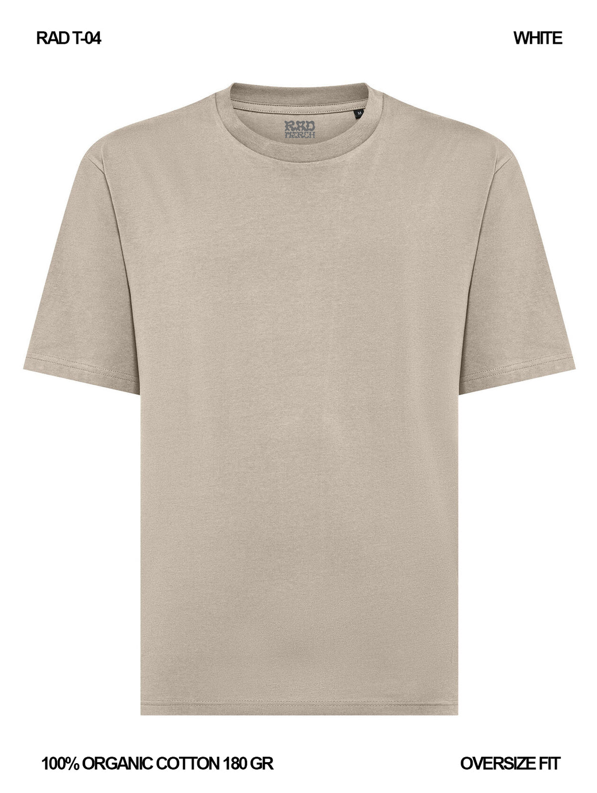RAD T-04 / T-shirt Oversize 180 gr Organic Cotton / Unisex 🎨