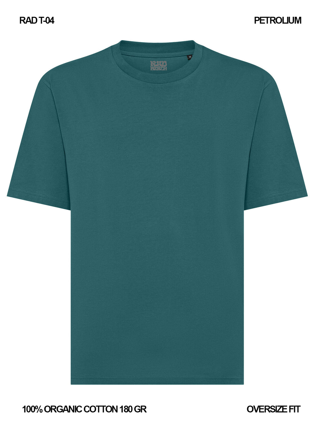 RAD T-04 / T-shirt Oversize 180 gr Organic Cotton / Unisex 🎨
