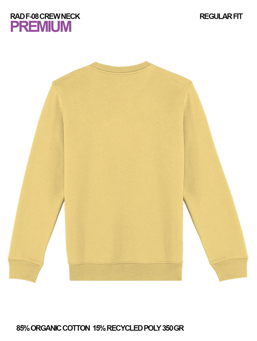 RAD F-08 / Felpa Girocollo Premium 350 gr Organic Cotton / Unisex 🎨