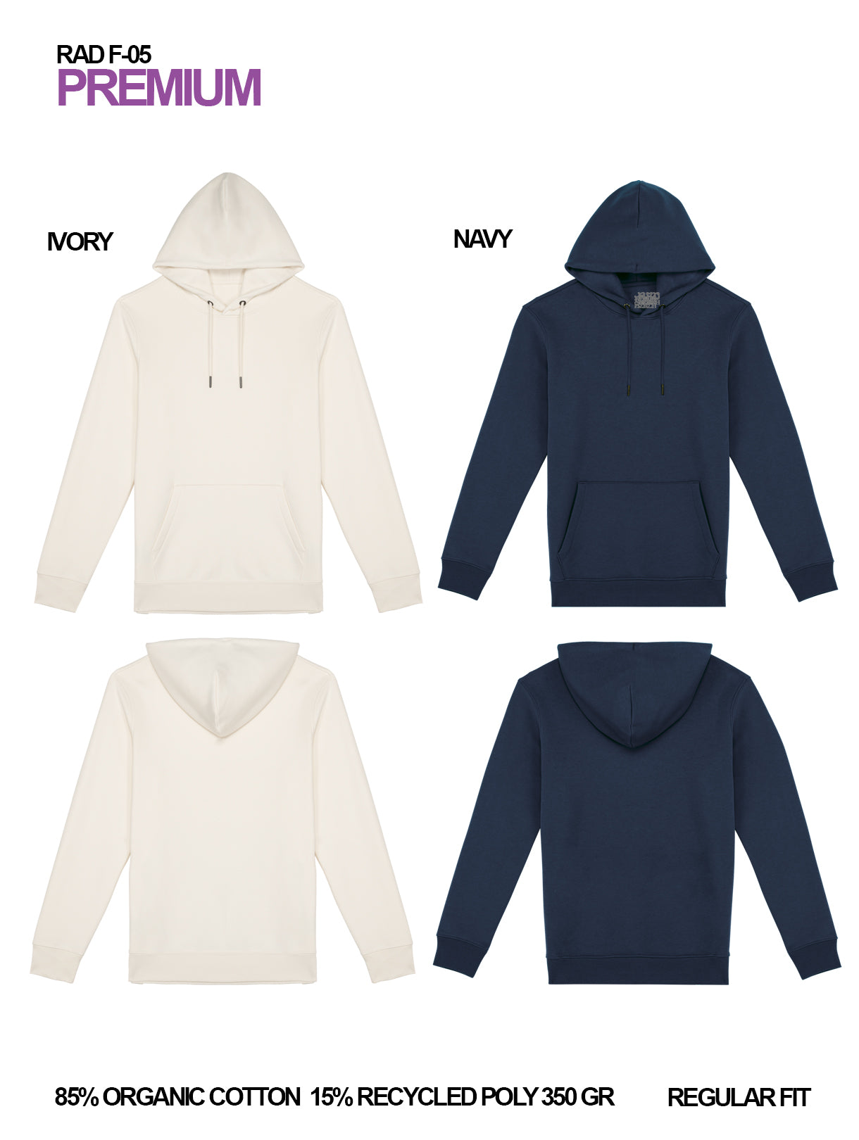 RAD F-05 / Felpa Premium 350 gr Organic Cotton / Unisex 🎨